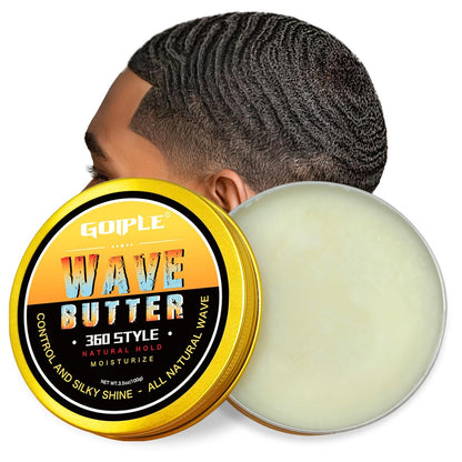 Goiple Wave Butter 360 Wave Grease for Men – All Natural Wave Cream with Shea Butter & Beeswax for Layered Waves, Moisture & Shine (3.5 oz) Avelisse