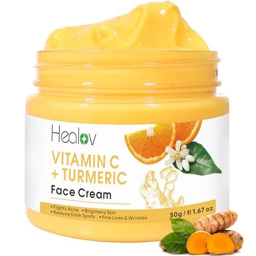 Healov Turmeric Face Cream for Dark Spots – Natural Skin Brightening Lotion for Face & Body – Fights Acne, Evens Tone, Clears Scars & Hyperpigmentation – 50g / 1.67oz - görsel 2