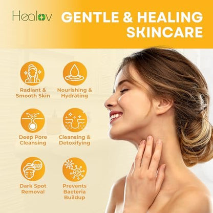 Healov Turmeric Face Cream for Dark Spots – Natural Skin Brightening Lotion for Face & Body – Fights Acne, Evens Tone, Clears Scars & Hyperpigmentation – 50g / 1.67oz