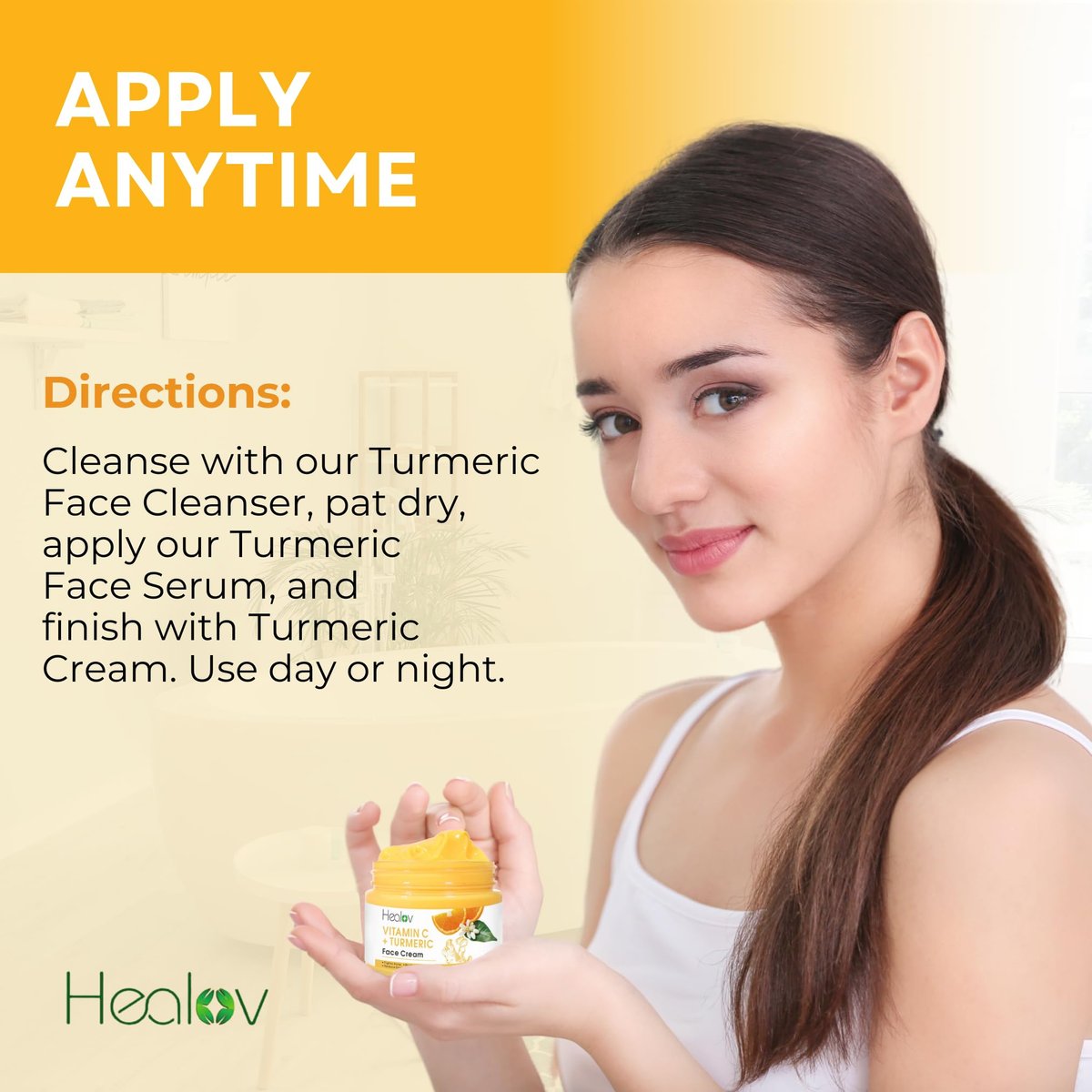 Healov Turmeric Face Cream for Dark Spots – Natural Skin Brightening Lotion for Face & Body – Fights Acne, Evens Tone, Clears Scars & Hyperpigmentation – 50g / 1.67oz - görsel 15