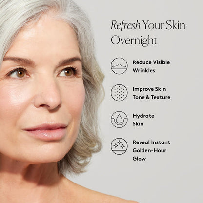 Naked & Thriving The Night Set: Renew Resurfacing Night Serum & Rejuvenate Restorative Face Oil with Hyaluronic Acid, Argan Oil, Sea Buckthorn & Fruit AHAs Avelisse
