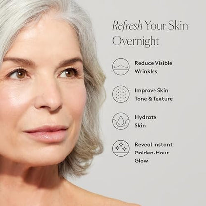 Naked & Thriving The Night Set: Renew Resurfacing Night Serum & Rejuvenate Restorative Face Oil with Hyaluronic Acid, Argan Oil, Sea Buckthorn & Fruit AHAs Avelisse