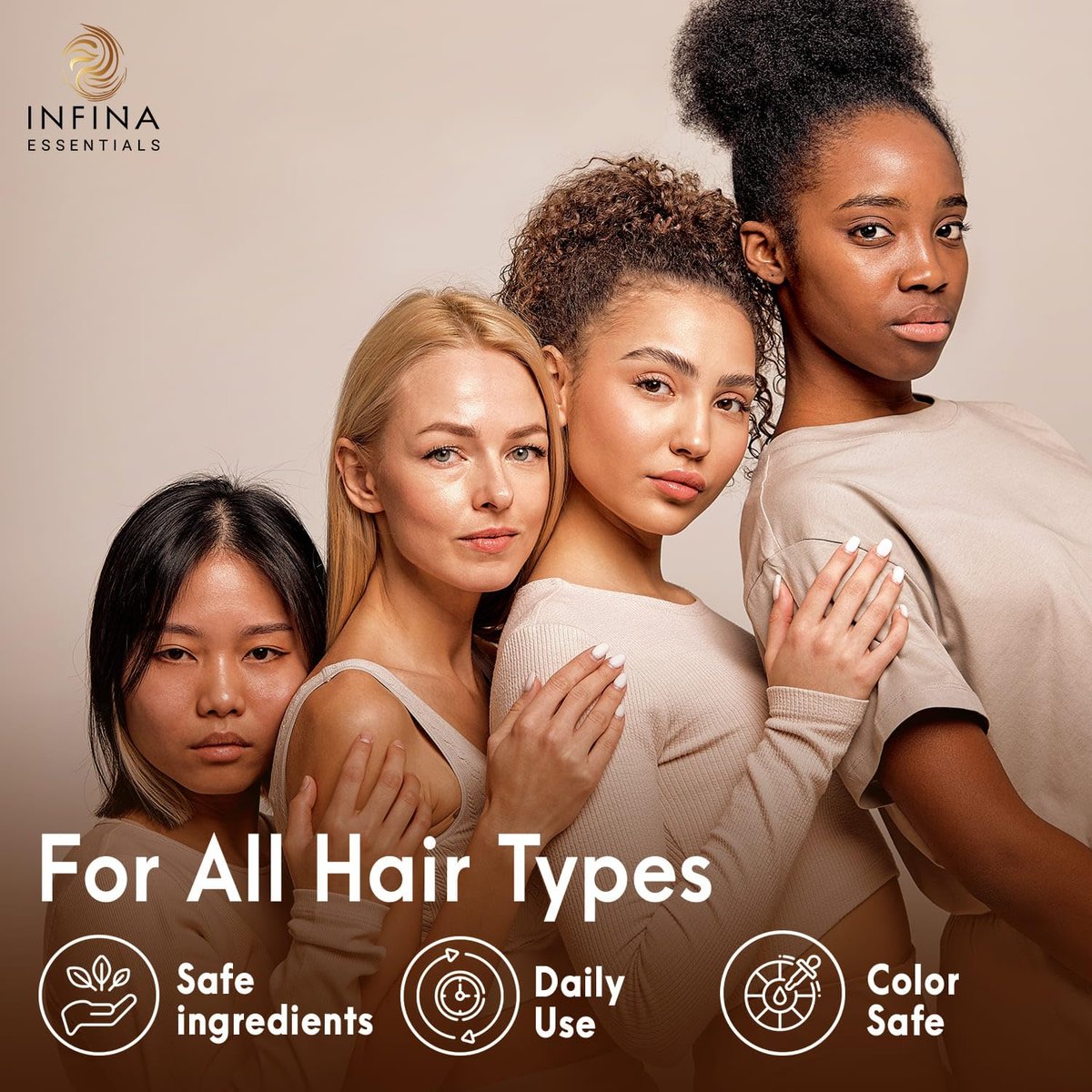 INFINA ESSENTIALS Castor Oil Shampoo and Conditioner Set for Hair Growth with Rosemary & Peppermint Oil - 16 fl oz Each, Anti-Hair Loss for Men & Women Avelisse