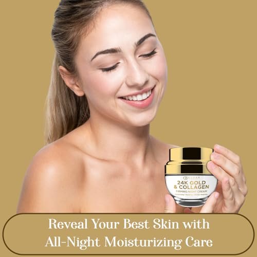 Clear Beauty 24K Gold & Collagen Night Cream – Firming & Hydrating Face Moisturizer for Smooth, Youthful Skin – Dermatologist Tested, Korean Skincare, 1.69 Fl Oz - görsel 8