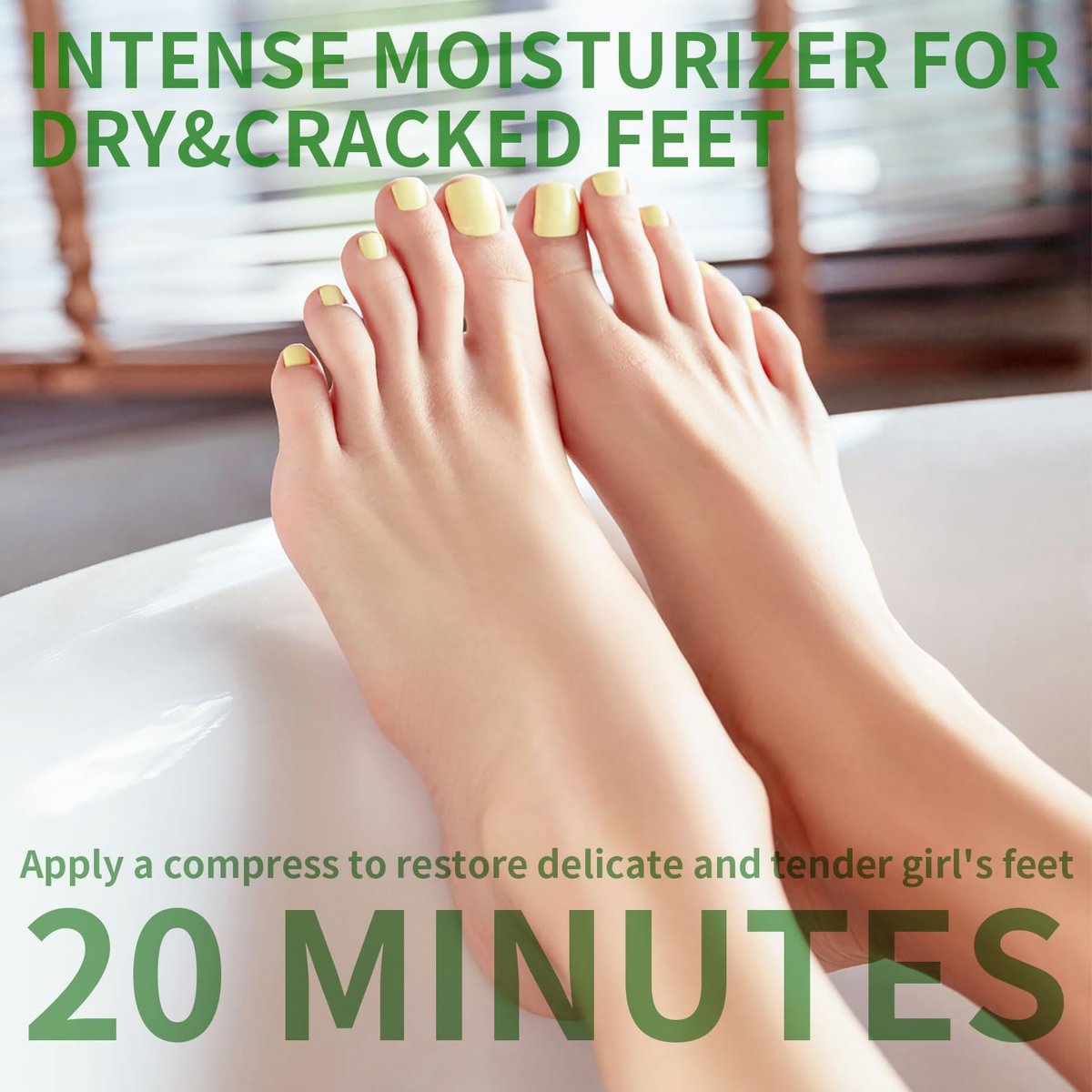SULADEC Moisturizing Foot Mask with Shea Butter and Goat Milk - Hydrating Foot Masks for Dry Cracked Feet - Soft & Smooth Touch - Men Women - 5 Pairs - görsel 3
