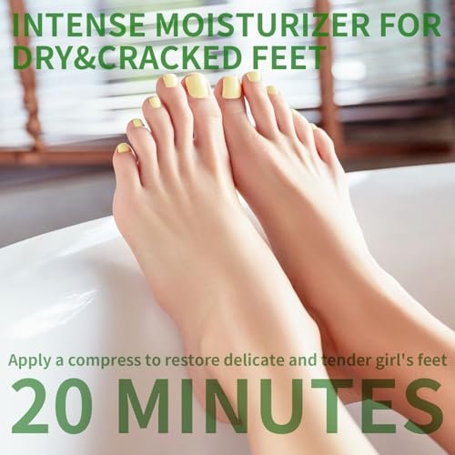 SULADEC Moisturizing Foot Mask with Shea Butter and Goat Milk - Hydrating Foot Masks for Dry Cracked Feet - Soft & Smooth Touch - Men Women - 5 Pairs - görsel 4