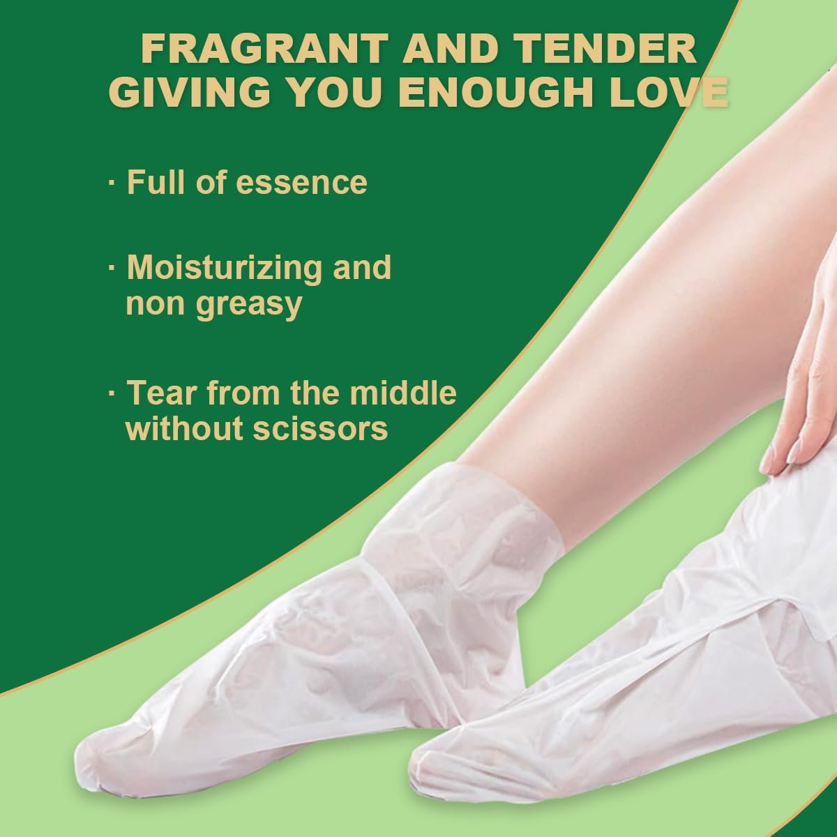 SULADEC Moisturizing Foot Mask with Shea Butter and Goat Milk - Hydrating Foot Masks for Dry Cracked Feet - Soft & Smooth Touch - Men Women - 5 Pairs - görsel 5