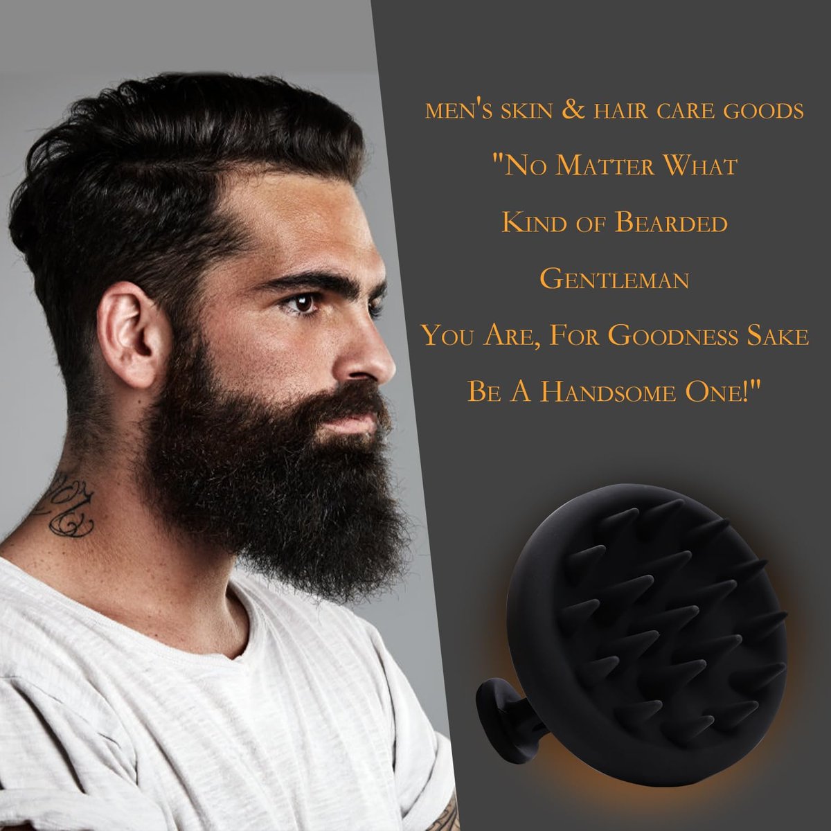YEALIR Silicone Beard Brush for Men - Deep Cleansing & Exfoliating Scrubber for Healthy Beard Growth, Eco-Friendly & Reusable (Black) - görsel 12