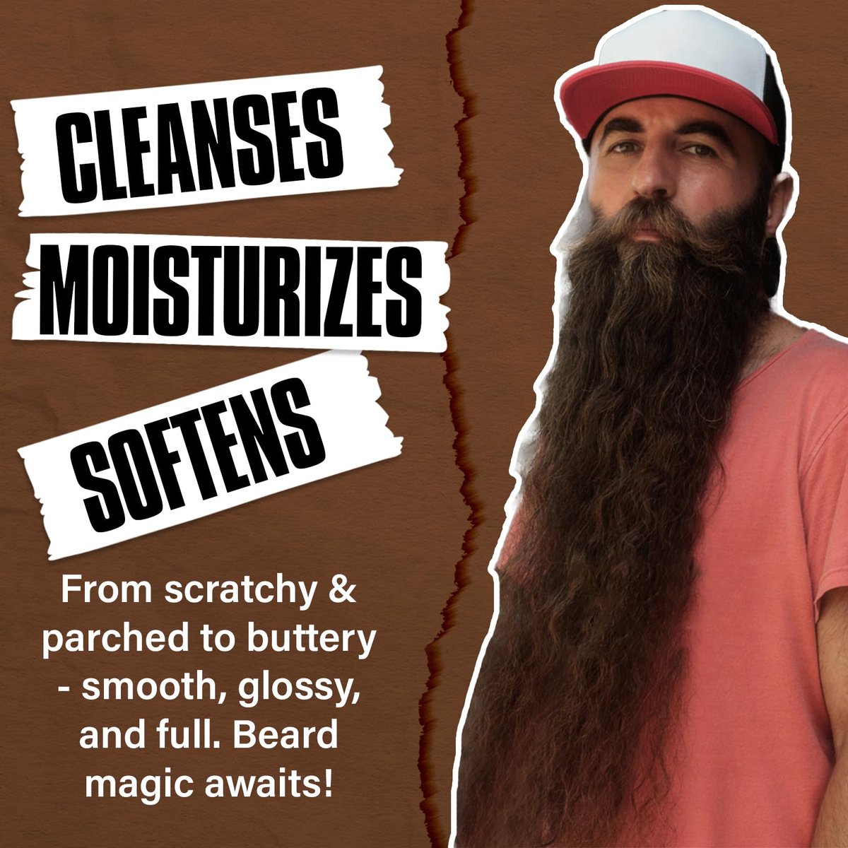 Beard Wash and Conditioner & Silicone Beard Brush Set with Argan & Jojoba Oils – Reduces Itch, Dandruff, Softens & Strengthens – 2 x 4 Fl Oz (120ml) Avelisse