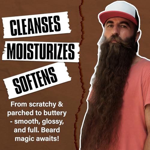 Beard Wash and Conditioner & Silicone Beard Brush Set with Argan & Jojoba Oils – Reduces Itch, Dandruff, Softens & Strengthens – 2 x 4 Fl Oz (120ml) Avelisse