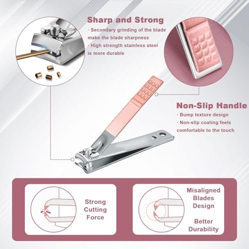 WOXVM Premium Manicure Set - 7 in 1 Professional Nail Clippers Scissors Pedicure Kit, Stainless Steel Cuticle Nail Care Tools with Travel Case, Portable Grooming Kit Gift for Women - görsel 6