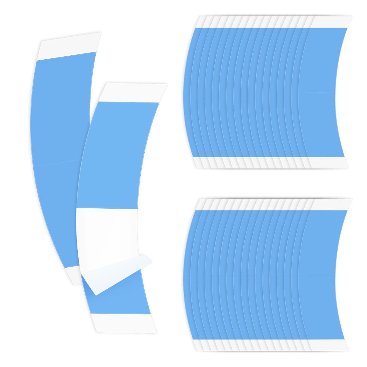 Tenalleys 36-Pack Blue Wig Tapes for Lace Wigs – Double Sided Waterproof Invisible Adhesive Tape Strips for Toupee & Lace Front Wig - görsel 1
