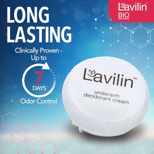Lavilin Bio Balance Underarm Deodorant Cream – Up to 7 Days Odor Free, 2-Pack (0.34 Fl Oz Each) Avelisse
