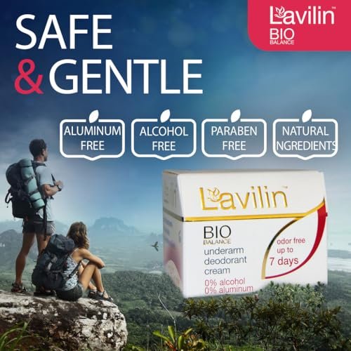 Lavilin Bio Balance Underarm Deodorant Cream – Up to 7 Days Odor Free, 2-Pack (0.34 Fl Oz Each) Avelisse