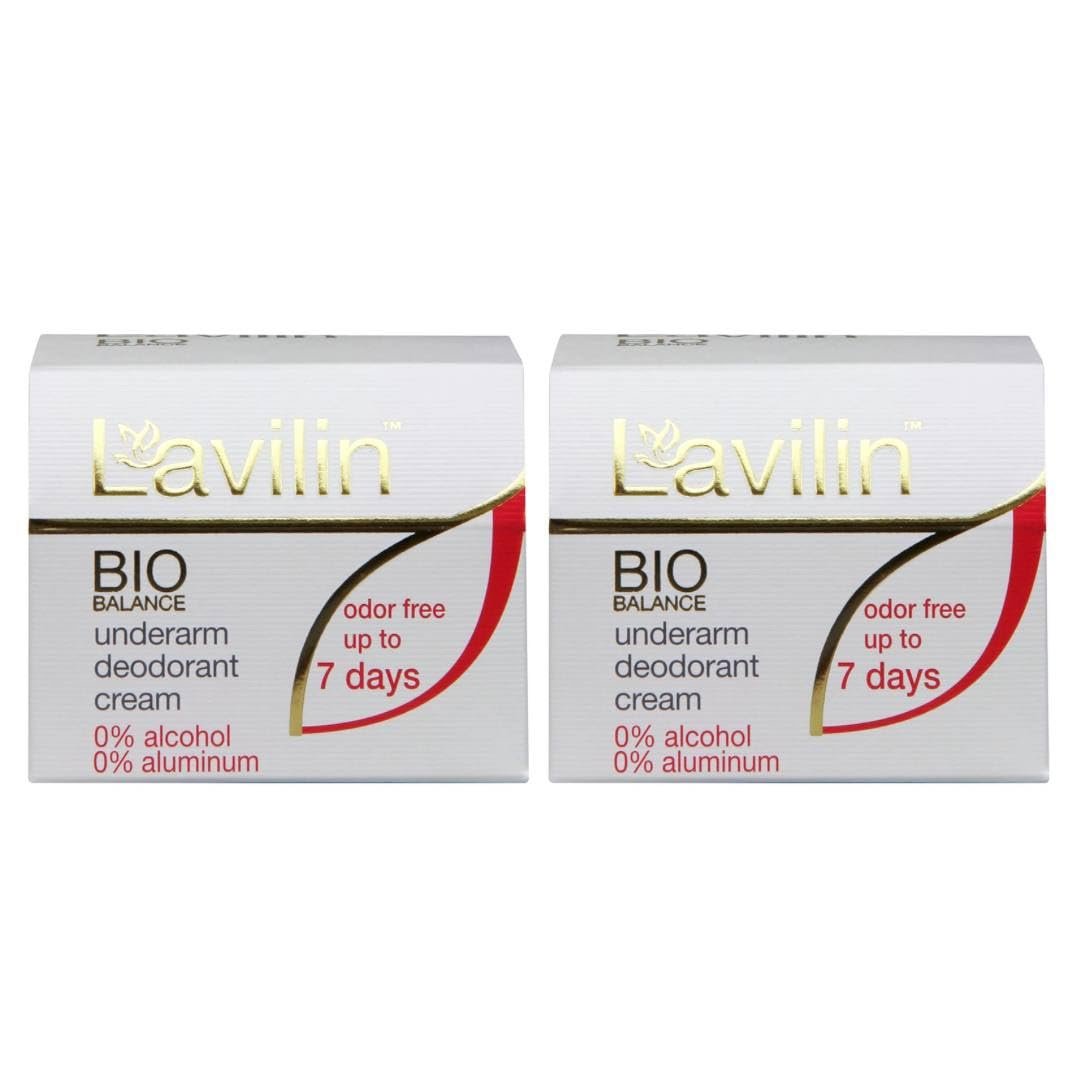 Lavilin Bio Balance Underarm Deodorant Cream – Up to 7 Days Odor Free, 2-Pack (0.34 Fl Oz Each) Avelisse