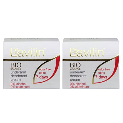 Lavilin Bio Balance Underarm Deodorant Cream – Up to 7 Days Odor Free, 2-Pack (0.34 Fl Oz Each) Avelisse