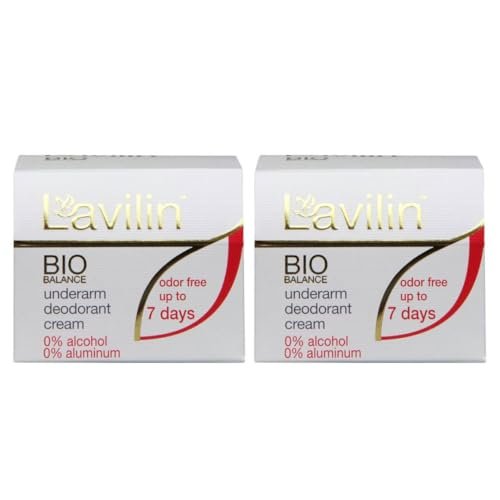 Lavilin Bio Balance Underarm Deodorant Cream – Up to 7 Days Odor Free, 2-Pack (0.34 Fl Oz Each) Avelisse