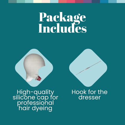DOMPEL Sparta Silicone Highlight Hair Cap – 2,400 Holes for Perfect Hair Coloring (2 Pack)