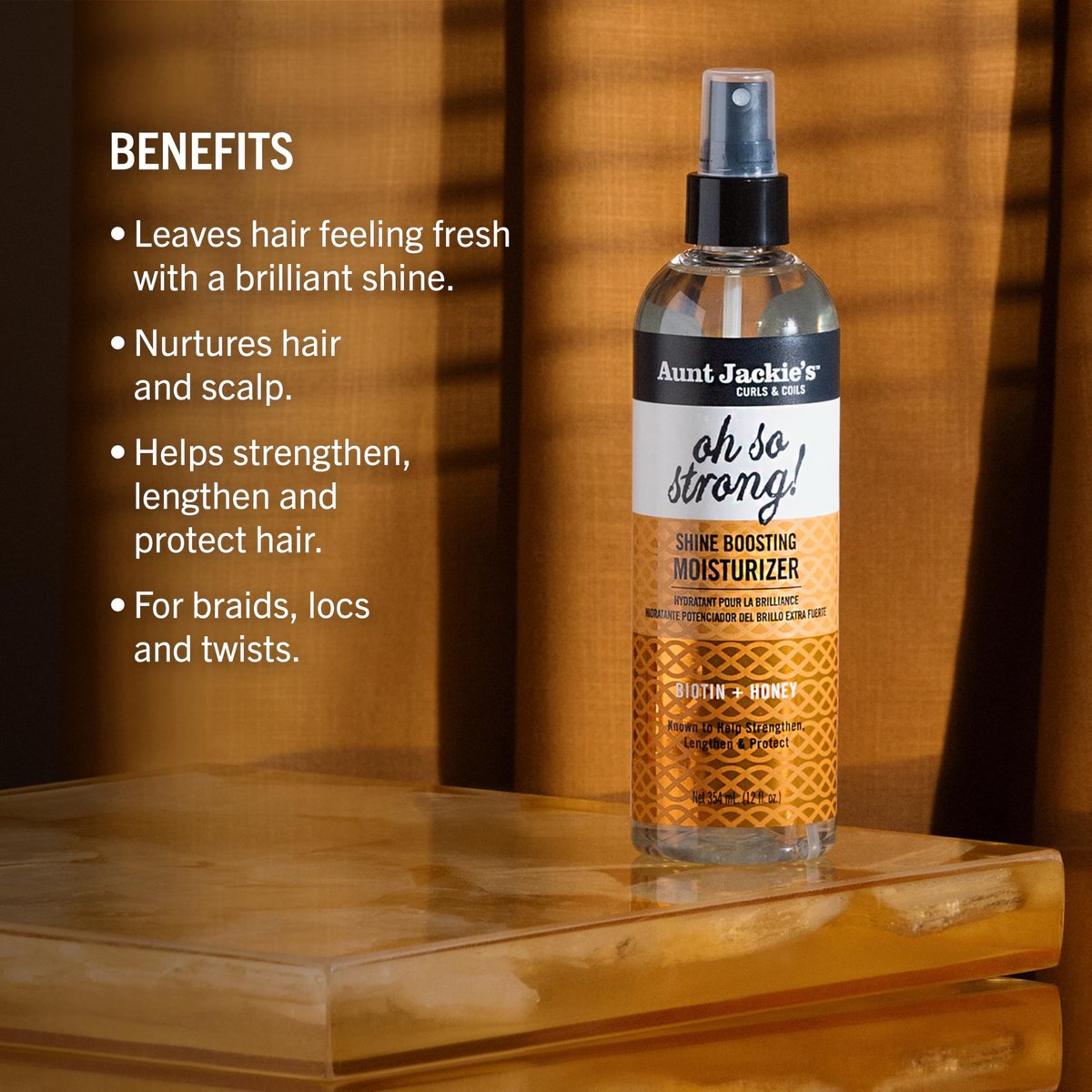 Aunt Jackie's Oh So Strong Shine Boosting Moisturizer for Braids & Twists - 12 fl oz - görsel 5