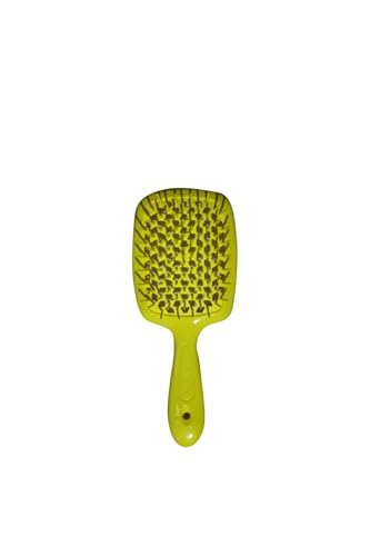 Janeke Superbrush Neon Yellow - Professional Hair Brush for Detangling and Styling - görsel 2