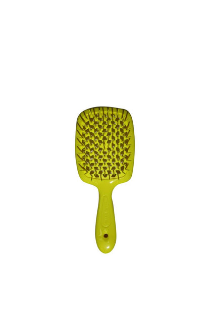 Janeke Superbrush Neon Yellow - Professional Hair Brush for Detangling and Styling