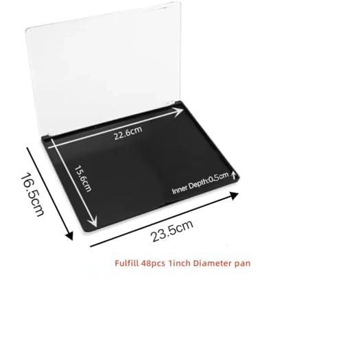 UDTIP 2 Pack XL Large Magnetic Makeup Palette with Clear Top - Empty Cosmetics Storage Box with 40pcs Metal Stickers for DIY Eyeshadow, Lipstick, Blush Powder (9.25" x 6.57") Avelisse