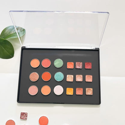 UDTIP 2 Pack XL Large Magnetic Makeup Palette with Clear Top - Empty Cosmetics Storage Box with 40pcs Metal Stickers for DIY Eyeshadow, Lipstick, Blush Powder (9.25" x 6.57") Avelisse
