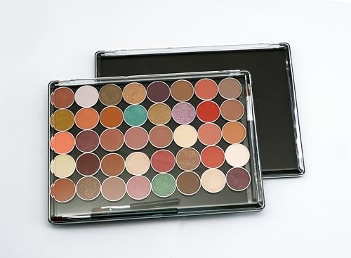 UDTIP 2 Pack XL Large Magnetic Makeup Palette with Clear Top - Empty Cosmetics Storage Box with 40pcs Metal Stickers for DIY Eyeshadow, Lipstick, Blush Powder (9.25" x 6.57") Avelisse