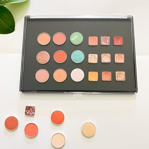 UDTIP 2 Pack XL Large Magnetic Makeup Palette with Clear Top - Empty Cosmetics Storage Box with 40pcs Metal Stickers for DIY Eyeshadow, Lipstick, Blush Powder (9.25" x 6.57") Avelisse