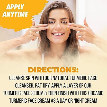 Healov Turmeric Cream for Skin Brightening - All Natural Face & Body Turmeric Lotion, Fights Acne, Evens Tone, Reduces Dark Spots & Sun Damage (Large 3.3 oz)