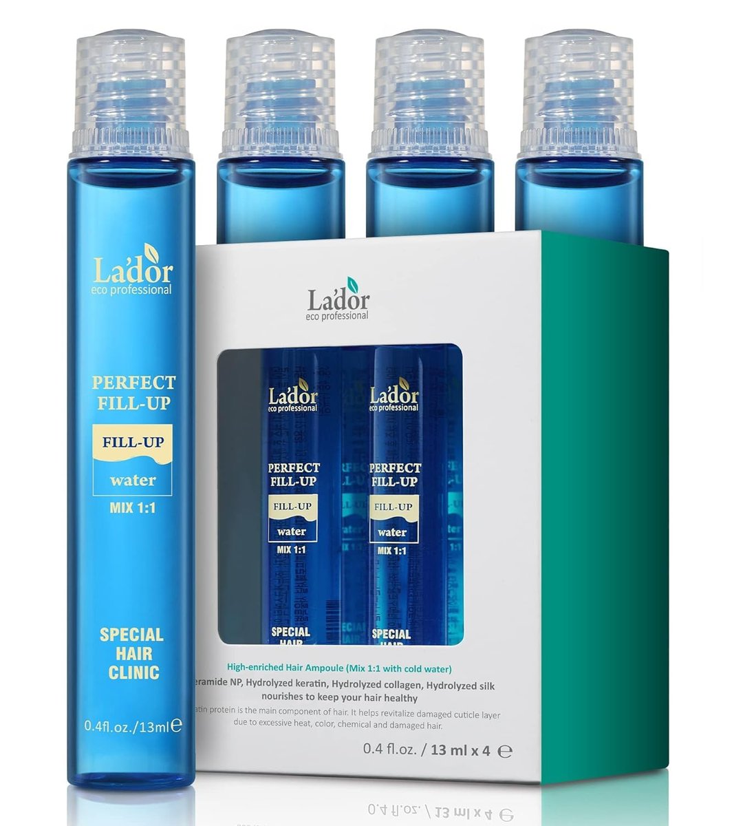 LA'DOR Perfect Hair Fill-Up Original 3 Seconds Intensive Keratin Treatment with Protein for Bleached, Frizzy, Damaged, Dry Hair – Korean Deep Conditioner (1.6 Fl Oz) Avelisse