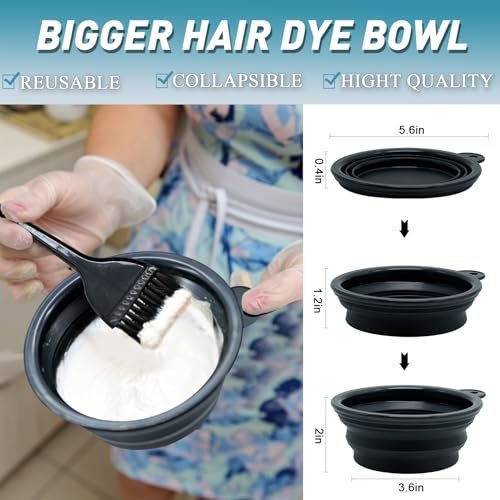 Xarchy 12-Piece Professional Hair Bleach Kit - Hair Coloring Tools Set with Dye Brush, Mixing Bowl, Earmuffs, Clips for Salon-Quality At-Home Hair Dye & Highlighting - görsel 4