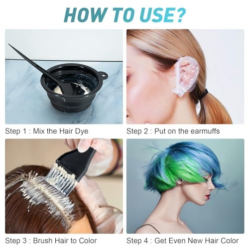 Xarchy 12-Piece Professional Hair Bleach Kit - Hair Coloring Tools Set with Dye Brush, Mixing Bowl, Earmuffs, Clips for Salon-Quality At-Home Hair Dye & Highlighting - görsel 12