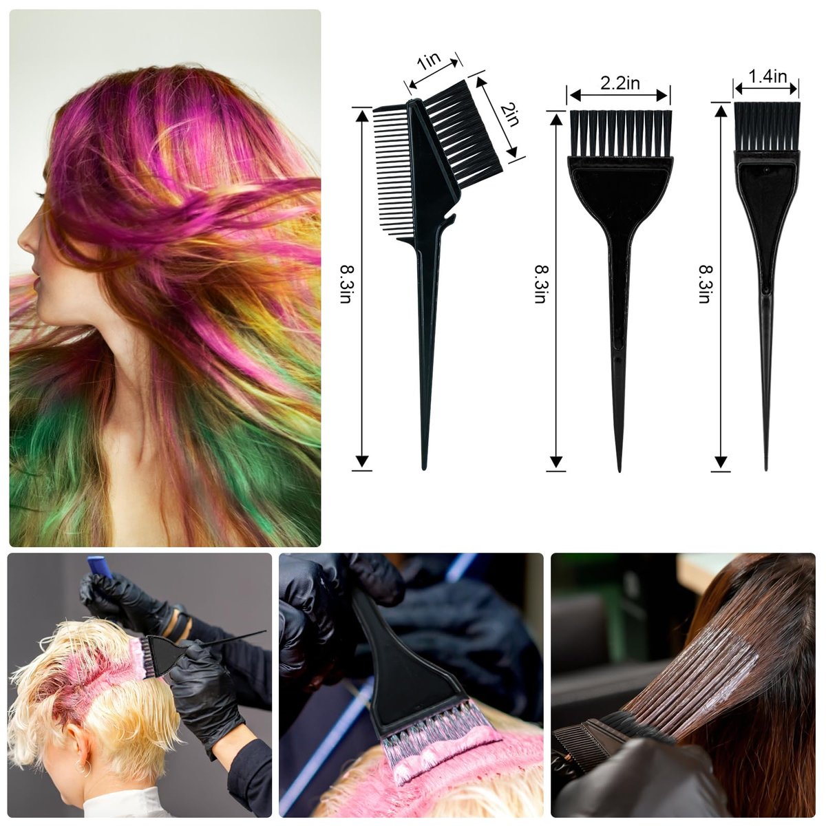 Xarchy 12-Piece Professional Hair Bleach Kit - Hair Coloring Tools Set with Dye Brush, Mixing Bowl, Earmuffs, Clips for Salon-Quality At-Home Hair Dye & Highlighting - görsel 5