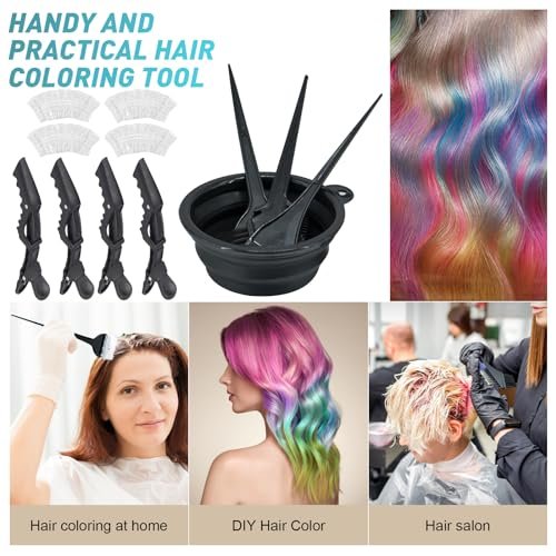 Xarchy 12-Piece Professional Hair Bleach Kit - Hair Coloring Tools Set with Dye Brush, Mixing Bowl, Earmuffs, Clips for Salon-Quality At-Home Hair Dye & Highlighting - görsel 8