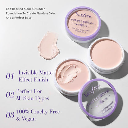 bayfree Silk Smoothing Primer Balm – Poreless Primer for Smooth & Flawless Skin, Long Lasting, Soft Texture, Matte Finish, Fills in Pores and Fine Lines (0.35 oz)