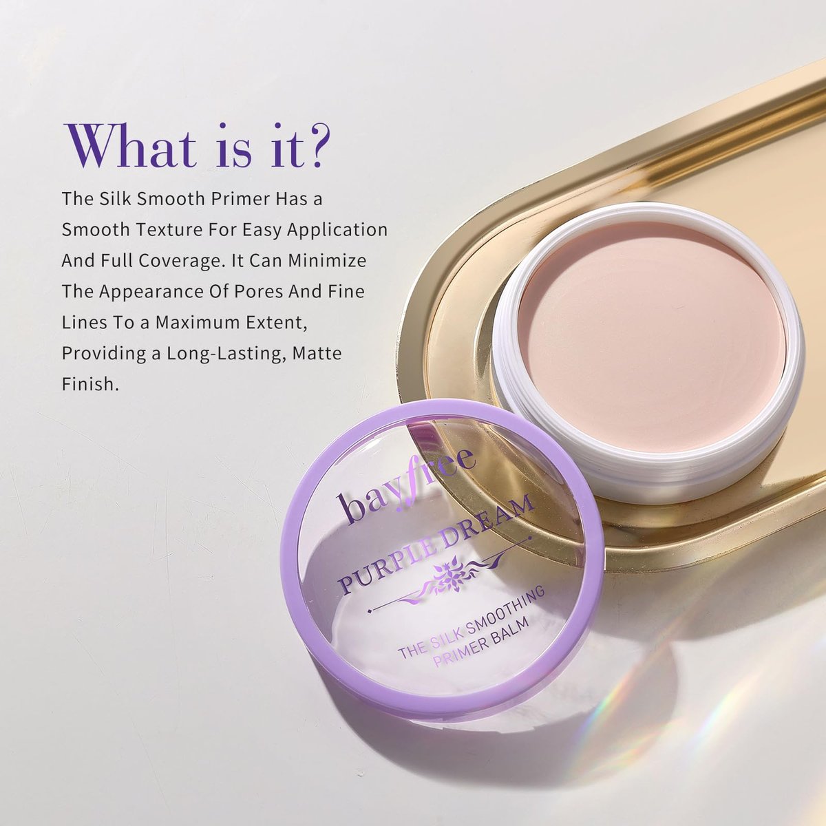 bayfree Silk Smoothing Primer Balm – Poreless Primer for Smooth & Flawless Skin, Long Lasting, Soft Texture, Matte Finish, Fills in Pores and Fine Lines (0.35 oz) - görsel 7
