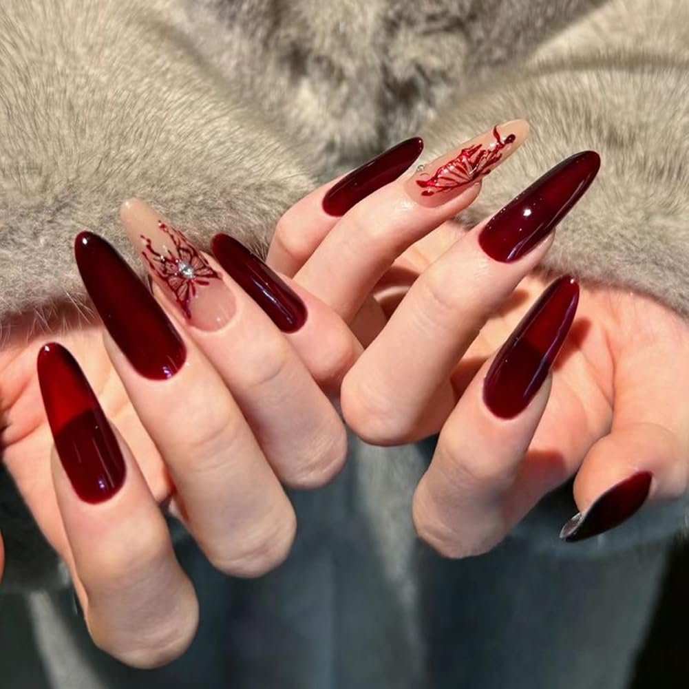 COSMOO Cherry Red Nail Polish - Quick Dry Nail Lacquer, 12ml (0.41 fl oz) for Vibrant Nail Art - görsel 15
