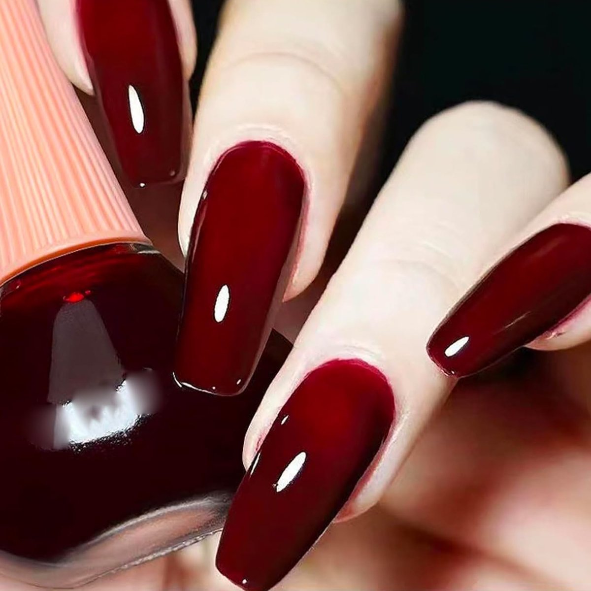 COSMOO Cherry Red Nail Polish - Quick Dry Nail Lacquer, 12ml (0.41 fl oz) for Vibrant Nail Art - görsel 9