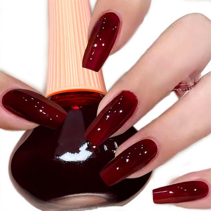 COSMOO Cherry Red Nail Polish - Quick Dry Nail Lacquer, 12ml (0.41 fl oz) for Vibrant Nail Art