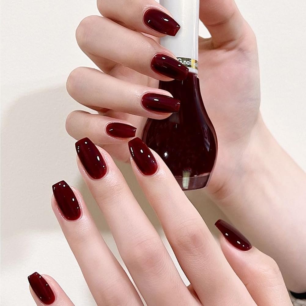 COSMOO Cherry Red Nail Polish - Quick Dry Nail Lacquer, 12ml (0.41 fl oz) for Vibrant Nail Art - görsel 17
