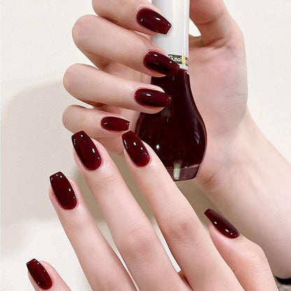 COSMOO Cherry Red Nail Polish - Quick Dry Nail Lacquer, 12ml (0.41 fl oz) for Vibrant Nail Art