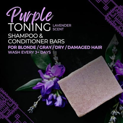 Viori Purple Conditioner Bar - Blonde Hair Toner with Longsheng Rice Water, Neutralizes Brassy Tones, 2.53 oz Avelisse