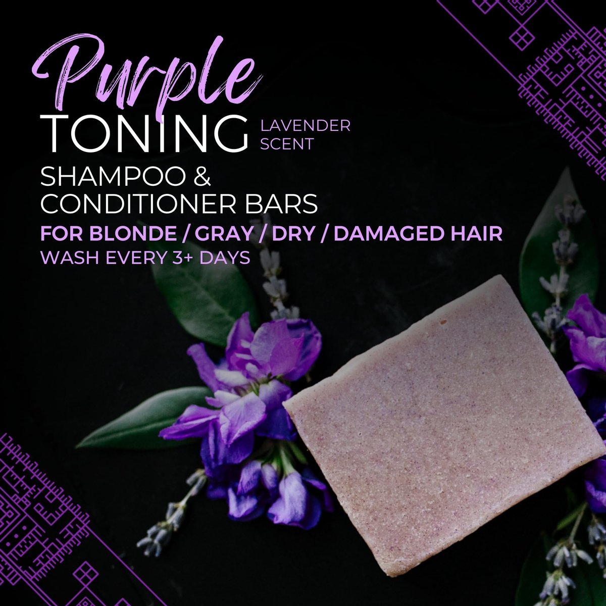 Viori Purple Conditioner Bar - Blonde Hair Toner with Longsheng Rice Water, Neutralizes Brassy Tones, 2.53 oz Avelisse