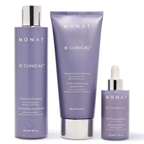 MONAT IR Clinical System – Complete Hair Care Restoration Kit with Thickening Shampoo, Conditioner & Thinning Defense Serum – Strengthens, Protects, & Revives Hair for Thicker, Fuller-Looking Results Avelisse