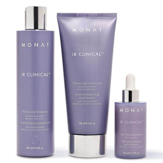 MONAT IR Clinical System – Complete Hair Care Restoration Kit with Thickening Shampoo, Conditioner & Thinning Defense Serum – Strengthens, Protects, & Revives Hair for Thicker, Fuller-Looking Results Avelisse