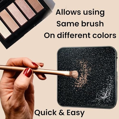 ALAZCO Instant Brush Cleaner Sponge – No Water, No Drying Time, TSA Approved Makeup Brush Cleaner for Quick Color Switching