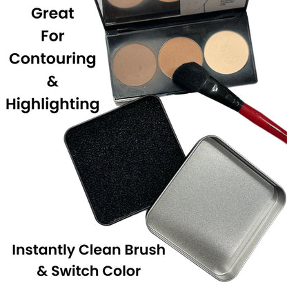 ALAZCO Instant Brush Cleaner Sponge – No Water, No Drying Time, TSA Approved Makeup Brush Cleaner for Quick Color Switching