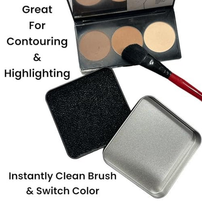 ALAZCO Instant Brush Cleaner Sponge – No Water, No Drying Time, TSA Approved Makeup Brush Cleaner for Quick Color Switching