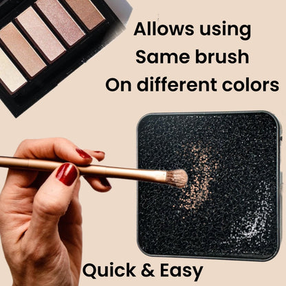 ALAZCO Instant Brush Cleaner Sponge – No Water, No Drying Time, TSA Approved Makeup Brush Cleaner for Quick Color Switching